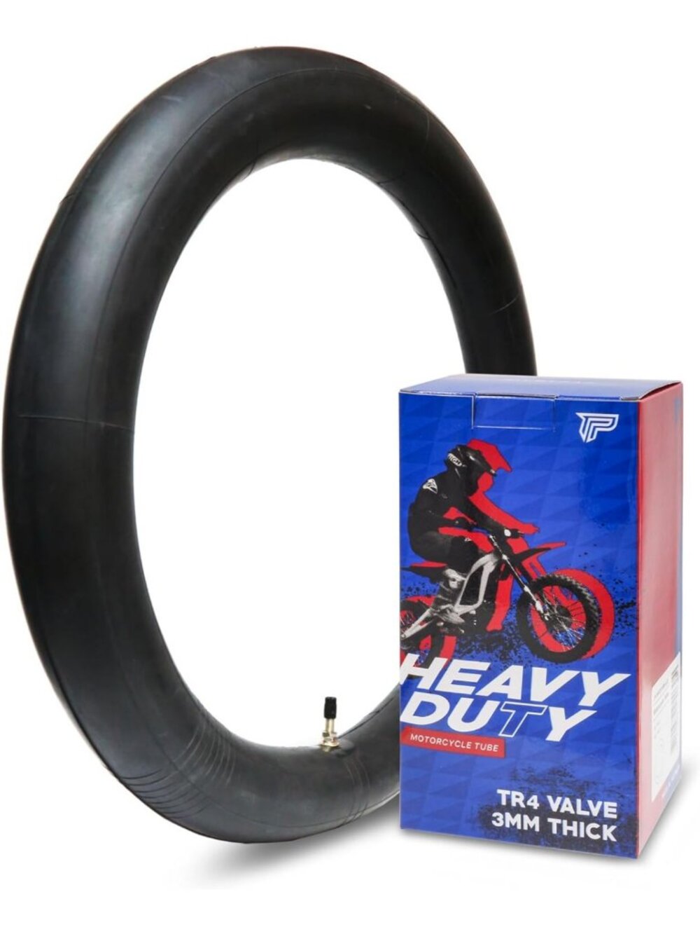 Heavy Duty Motorcycle Tube 3mm Thick, Fits 110/90-19 & 120/90-19, TR4 Valve